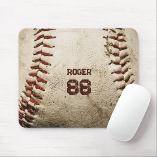 Mousepad Nome Russo Baseball Iniciais Número Vintage
