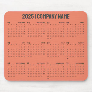 Mousepad Nome Simples da Empresa do Calendário 2025   Qualq