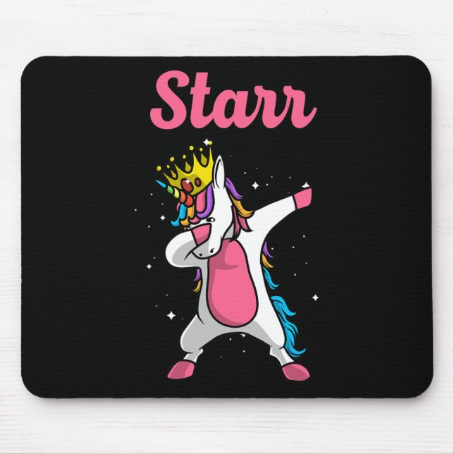 Mousepad Nome Starr Personalizado Aniversário Unicórnio Dab (Frente)