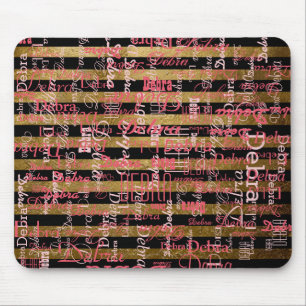 Mousepad nomes cor-de-rosa personalizados distribuídos