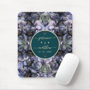 Mousepad Nomes de Casal Clássicos Florais Pretos e Mal-Humo