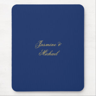 Mousepad Nomes de Casal de Caligrafia Chic Adorável Azul e