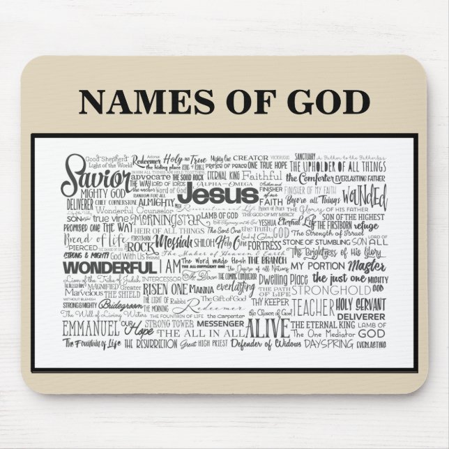 Mousepad Nomes de Deus em Tapete de Rato Tan (Frente)