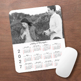 Mousepad Nomes de Fotos Personalizados Calendário 2027