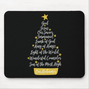 Mousepad Nomes de Jesus Christian Faith Árvore de Natal Chr