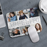 Mousepad Nomes de netos de colagem de fotos personalizadas<br><div class="desc">Crie um presente personalizado legal para o melhor avô ao redor com este mousepad de colagem de fotos. Use as modelos para adicionar 6 fotos e personalize com os nomes de seus netos ou uma mensagem personalizada no centro, sobreposta a "ABUELITO" em letras de cinza mole. Faz um presente único...</div>