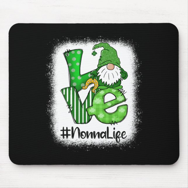 Mousepad Nonna Love St Patricks Day Bleached Gnome Lucky  (Frente)
