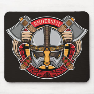 Mousepad Nordic Viking Warrior ADD NAME Norse Axe Norsemen