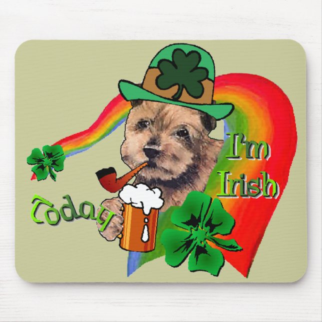 Mousepad Norfolk Terrier Rua. Dia de Patrick (Frente)
