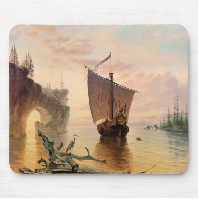 Mousepad Norse Viking Ship Fantasy Art (Frente)