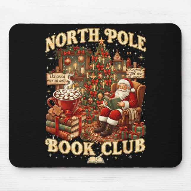 Mousepad North Le Book Club Cozy Christmas Reading Gift  (Frente)
