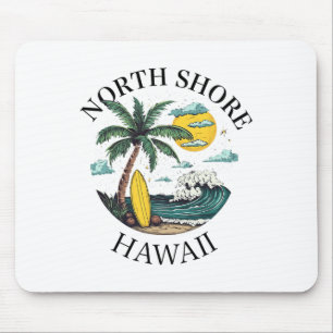 Mousepad North Shore Oahu Havaí Lembrança Surfando Havaiano