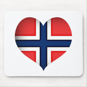 Mousepad Norway Flag Heart