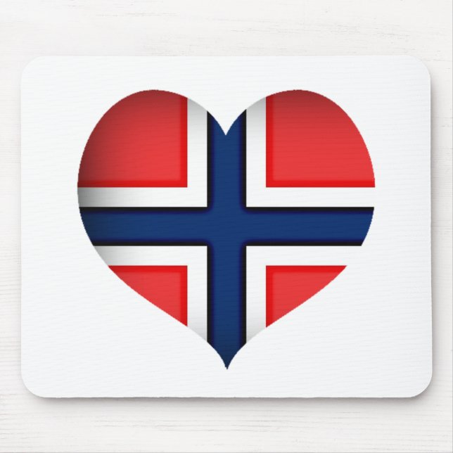 Mousepad Norway Flag Heart (Frente)
