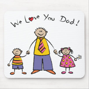 Mousepad Nós amamo-lo dia dos pais feliz da família dos