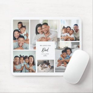 Mousepad Nós Amamos Você Papai 6‑Foto Colagem Familiar Pers