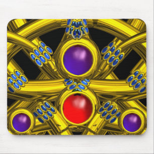 MOUSEPAD NÓS CELTICOS ABSTRATO DOURADOS COM GEMSTONAS COLO