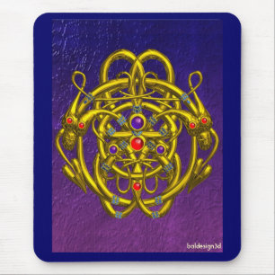 MOUSEPAD NÓS CELTICOS DOURADOS COM DRAGÕES GÊMEOS