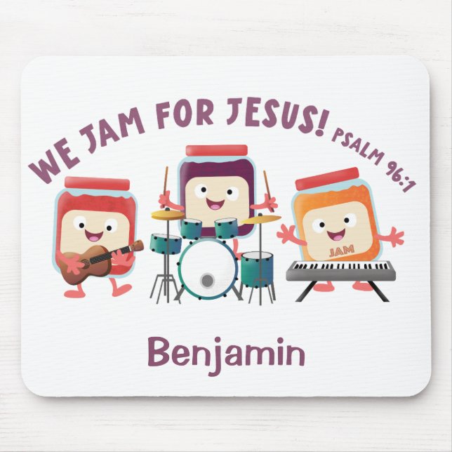 Mousepad Nós Jamemos por Jesus desenho animado versículo da (Frente)