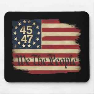 Mousepad Nós O Povo Trump 45 47 Bandeira Vintage Danificada