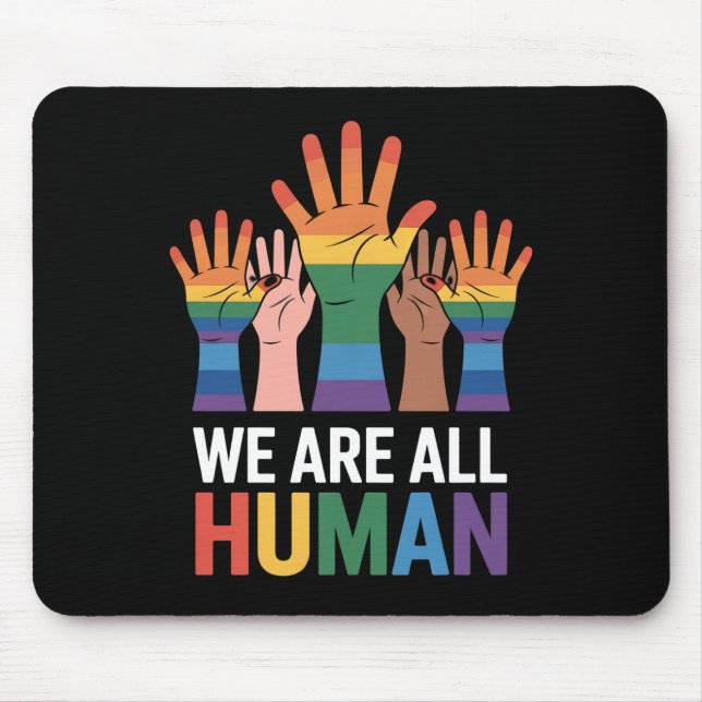 Mousepad Nós Somos Todos Arco-Íris Humano Orgulho LGBTQ Lev (Frente)