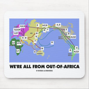 Mousepad Nós somos todos de Para fora--África (Haplogroup