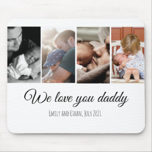 Mousepad Nós te amamos pai foto branca colagem pai famíli