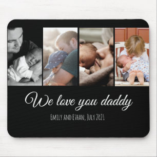 Mousepad Nós te amamos pai foto preta colagem pai famíli