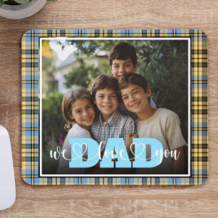 Mousepad Nós Te Amo Foto Personalizada Pai Xadrez Amarelo A