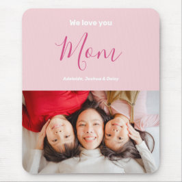 Mousepad Nós Te Amo Mãe Foto Minimalista Rosa