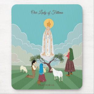 Mousepad Nossa Senhora de Fátima e os três pastores