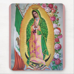 Mousepad Nossa senhora de Guadalupe com bandeira mexicana