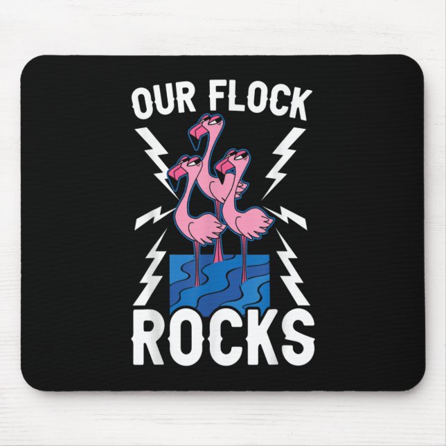 Mousepad Nosso Bloco Rocks Flamingo Whisperer Pink Feather  (Frente)