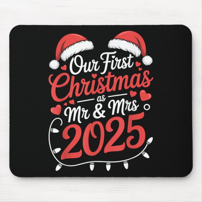 Mousepad Nosso Primeiro Natal Como Sr. Sra. 2025, Casais Ca (Frente)