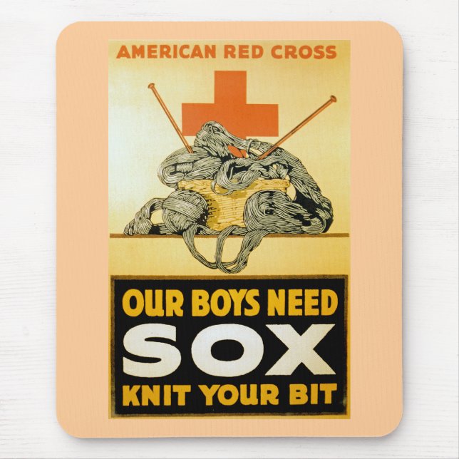 Mousepad Nossos Meninos Precisam De Sox ~ Knit Seu Bit (Frente)