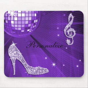 Mousepad Nota da música do Lilac & salto de estilete roxos