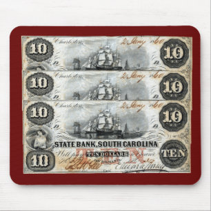 Mousepad Nota de 1860 Dólar da Carolina do Sul
