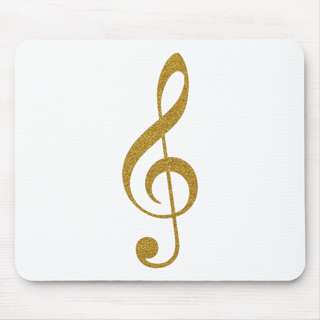 Mousepad Nota musical de clave ouro trible para ela (Frente)
