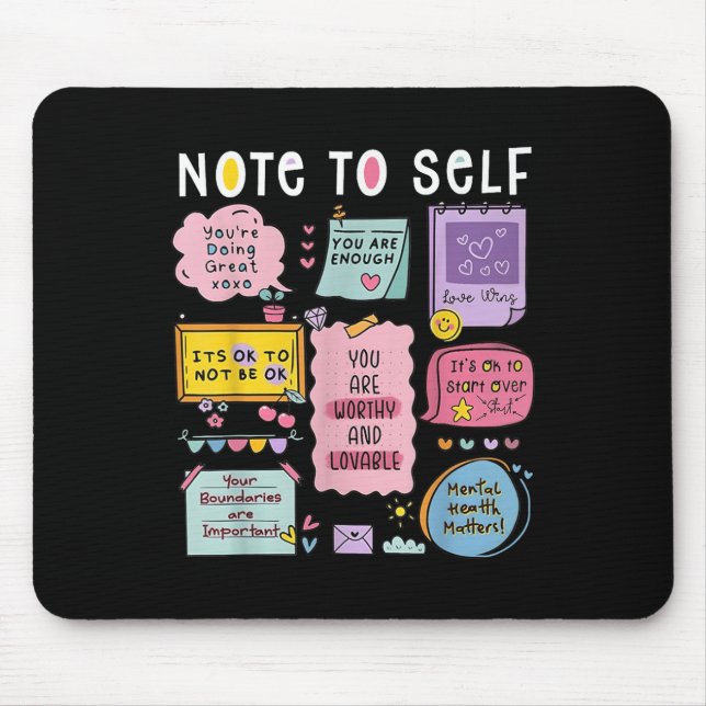 Mousepad Nota Para Si Mesmo Psicólogo Conscientização Sobre (Frente)