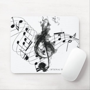 Mousepad Nota sobre Música a preto e branco de luxo