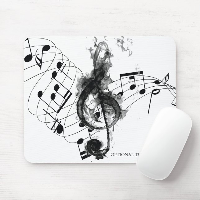 Mousepad Nota sobre Música a preto e branco de luxo (Com mouse)