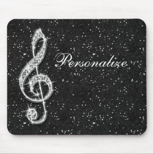 Mousepad Nota Sparkly chamativo personalizada da música do