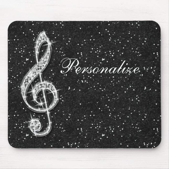 Mousepad Nota Sparkly chamativo personalizada da música do (Frente)