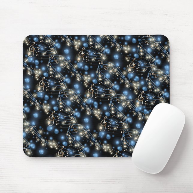 Mousepad Notas de Música e Luzes de Festas de Férias (Com mouse)