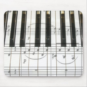 Mousepad Notas do teclado e da música de piano