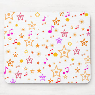 Mousepad Notas musicais e estrelas: