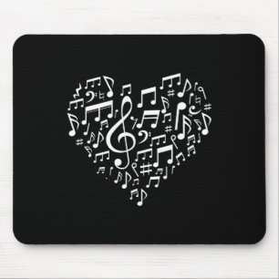 Mousepad Notas Musicais em Forma de Coração Amantes de Músi