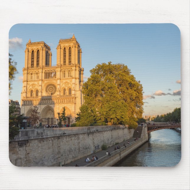Mousepad Notre Dame de Paris em Ouro Hour - Paris, França (Frente)
