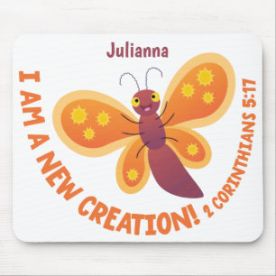 Mousepad Nova criação borboleta bonita desenho bíblico vers