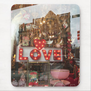 Mousepad Nova Iorque Namorados Janela Reflexão Red LOVE